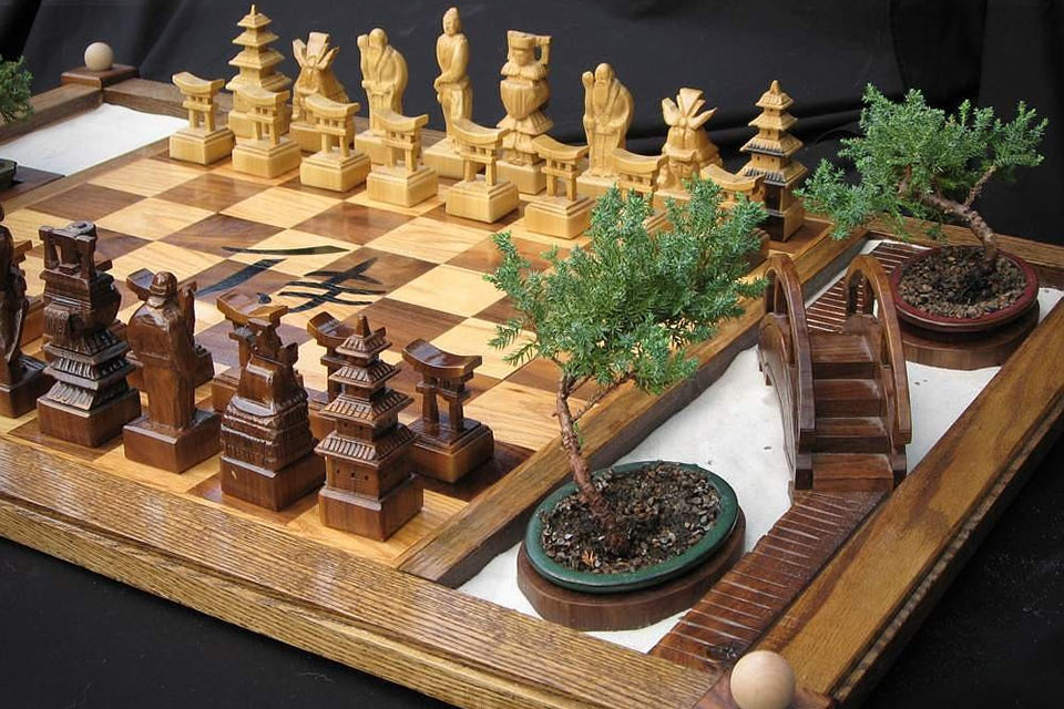 Шахматы с садом Бонсай Samurai Chess Set