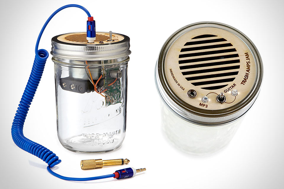 Усилитель и колонка в банке Mason Jar