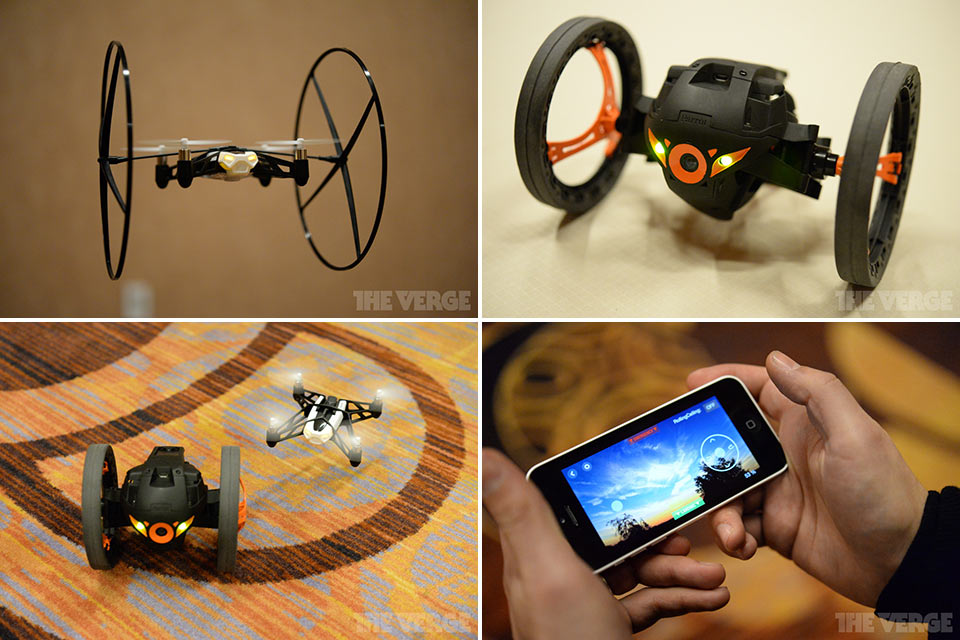 Дроны Parrot MiniDrone и Jumping Sumo, которые летают, катаются и прыгают