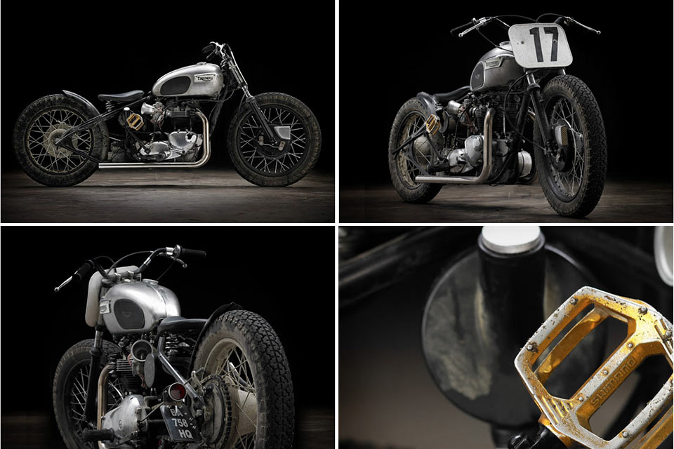 Кастомный боббер Triumph T120, созданный по заказу профессионального гонщика BMX