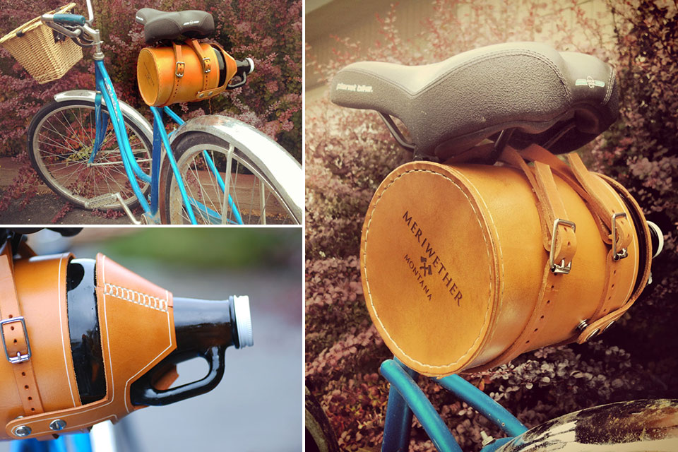 Велосипедный чехол Leather Bike Growler Carrier для пивной кеги
