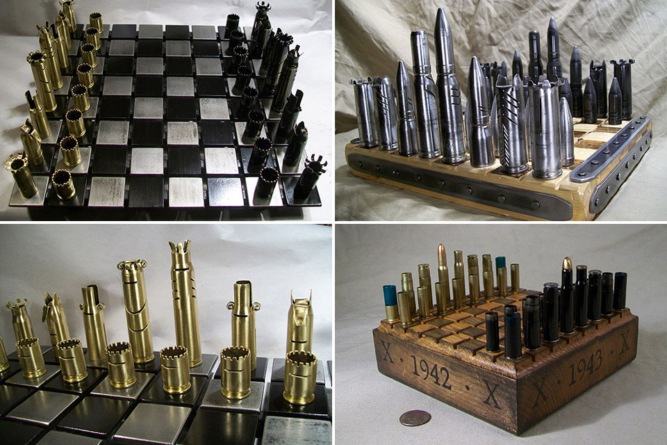 Шахматы Bullet Chess из гильз и фальшпатронов