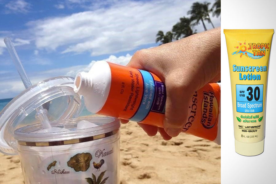 Секретная фляга Boozy Sunscreen Flask в форме тюбика солнцезащитного крема