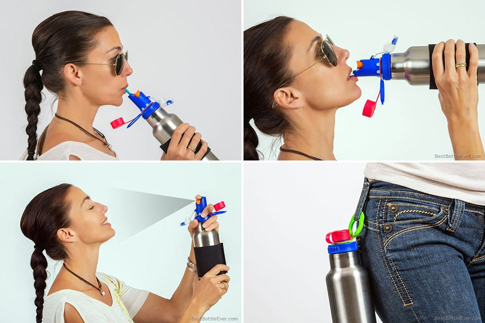 Стальная бутылка Best Bottle Ever с многофункциональной крышкой