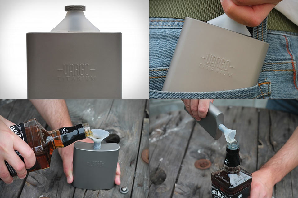 Титановая фляга Vargo Titanium Flask со встроенной воронкой