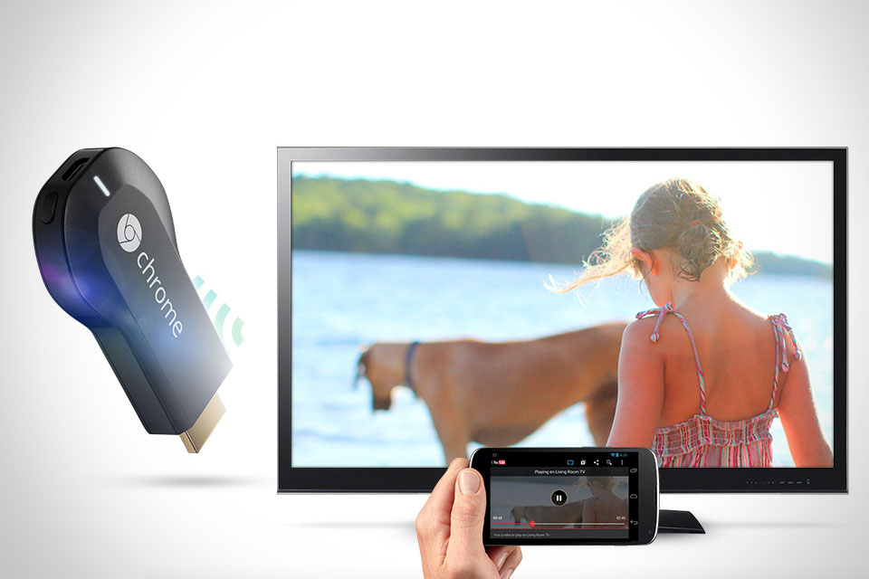 Миниатюрная ТВ-приставка Google Chromecast