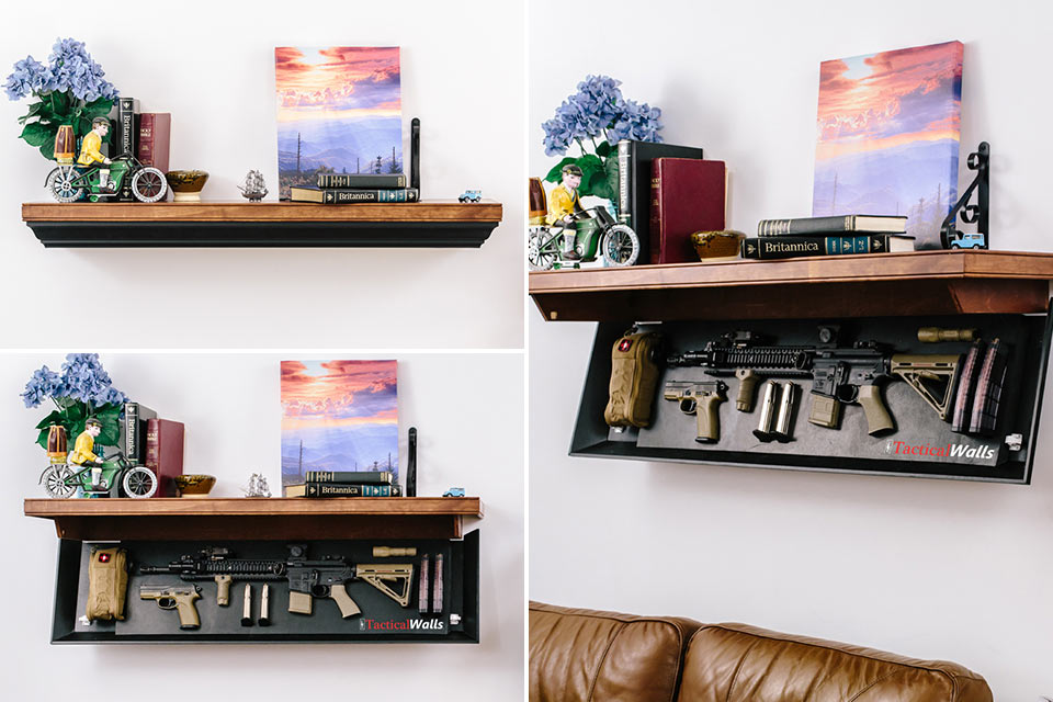 Полки Tacticalwalls Shelves с секретным отсеком для хранения оружия